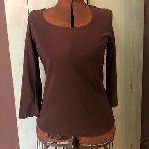Brown jersey top